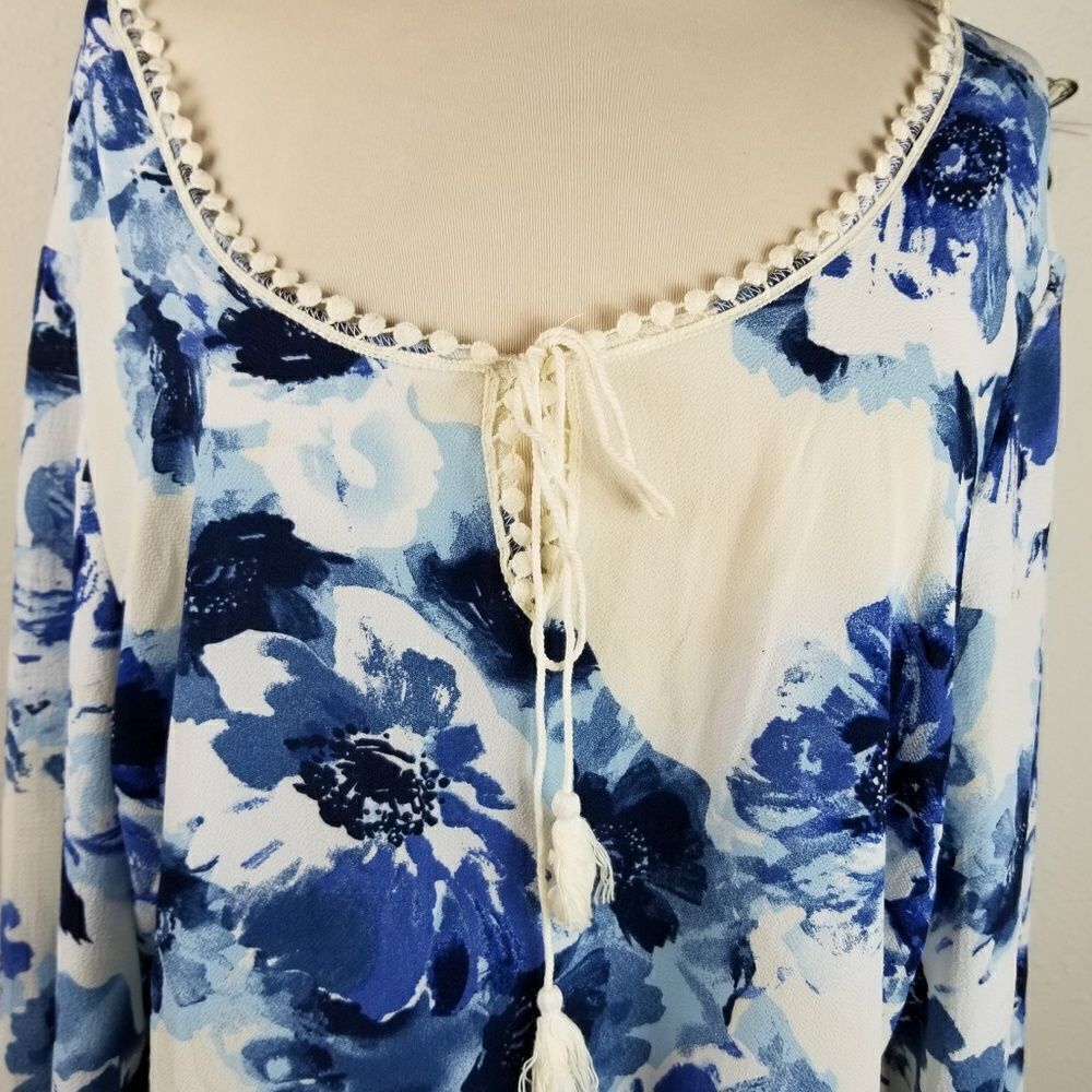 Unique Spectrum Plussize Boho Peasant Blouse - image 7